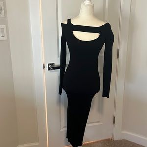 Zara black midi dress